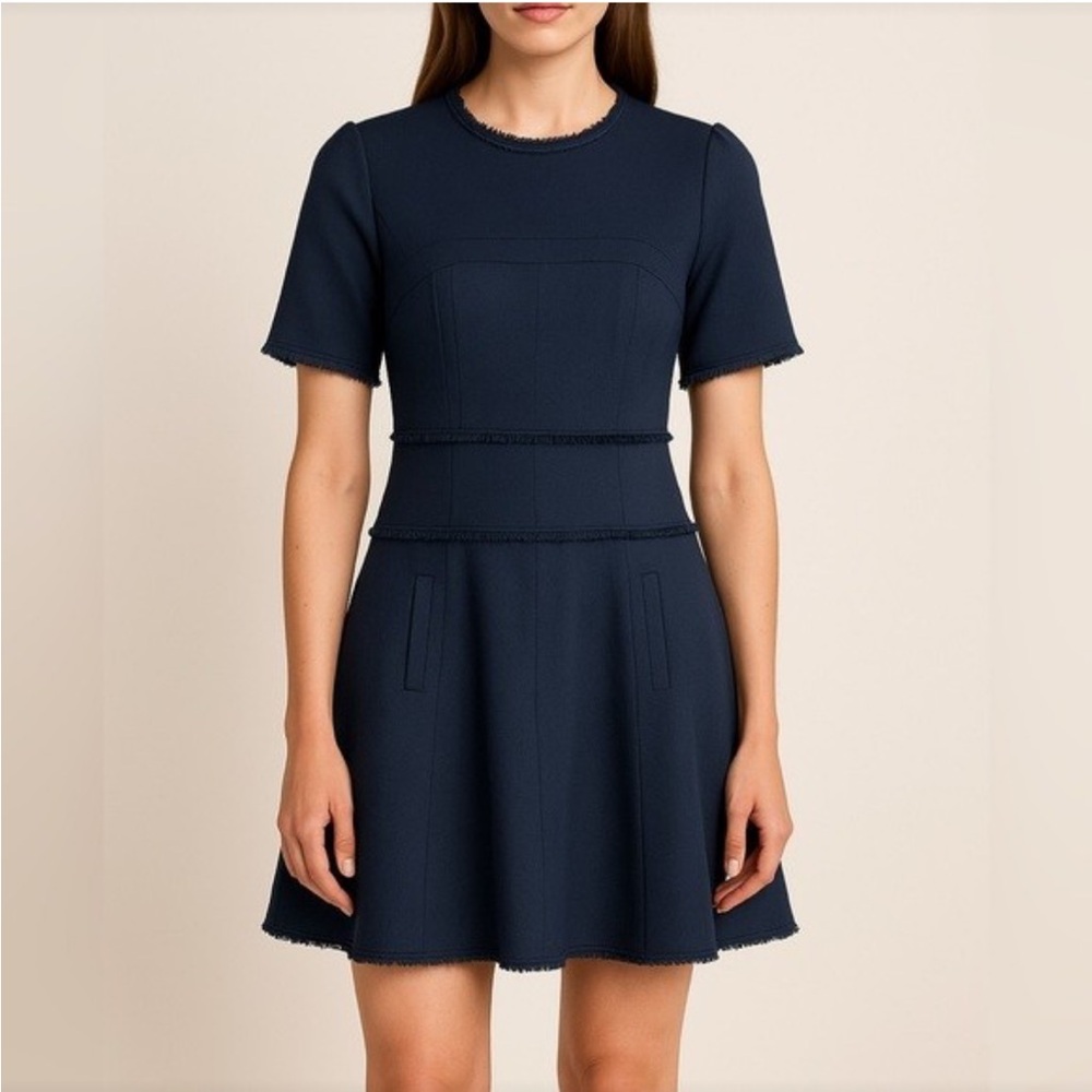 ME+EM Navy Short Sleeve Dress
